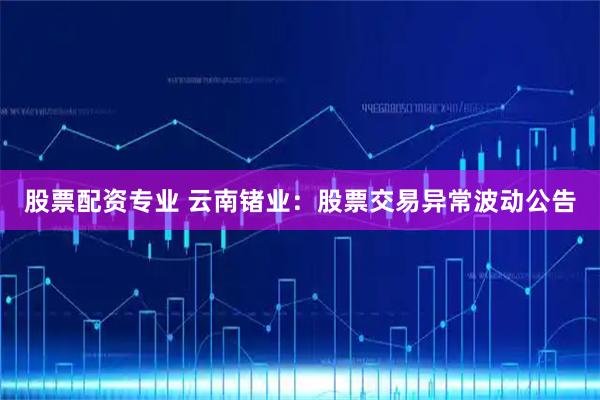 股票配资专业 云南锗业：股票交易异常波动公告