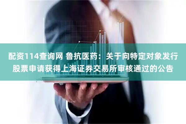 配资114查询网 鲁抗医药：关于向特定对象发行股票申请获得上海证券交易所审核通过的公告