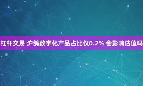 杠杆交易 沪鸽数字化产品占比仅0.2% 会影响估值吗